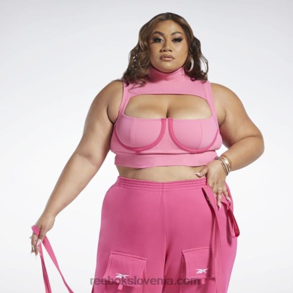 Reebok cardi b crop top (plus size) R22JR479 astro roza/roza fuzija ženske